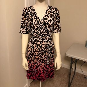 Medium faux wrapped Apt.9 dress with pink ombré